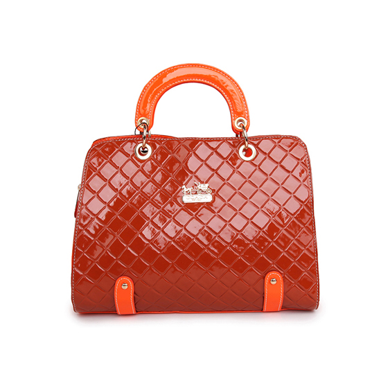 Coach Rhombus Medium Orange Satchels BSS - Click Image to Close